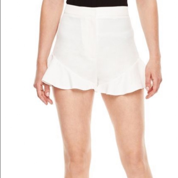 Maje Pants - Sandro Paris white ruffled high rise shorts 40